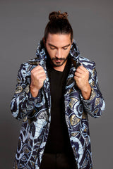 PARKA CON CAPPUCCIO IN TESSUTO VLISCO